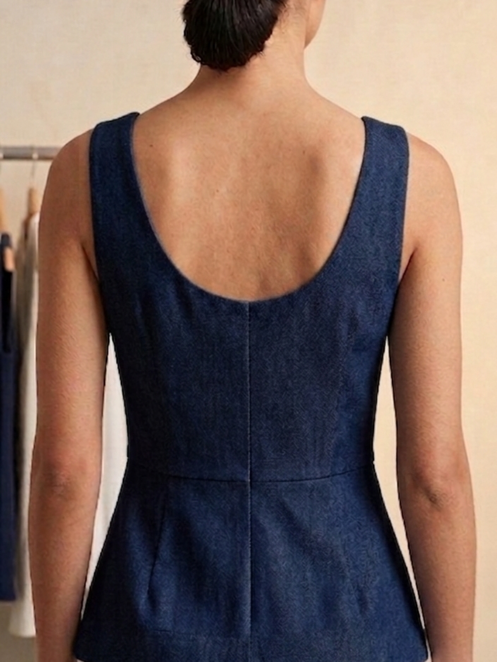 Jude Conally Sleeveless Peplum Top in Navy - Picture 2 of 5